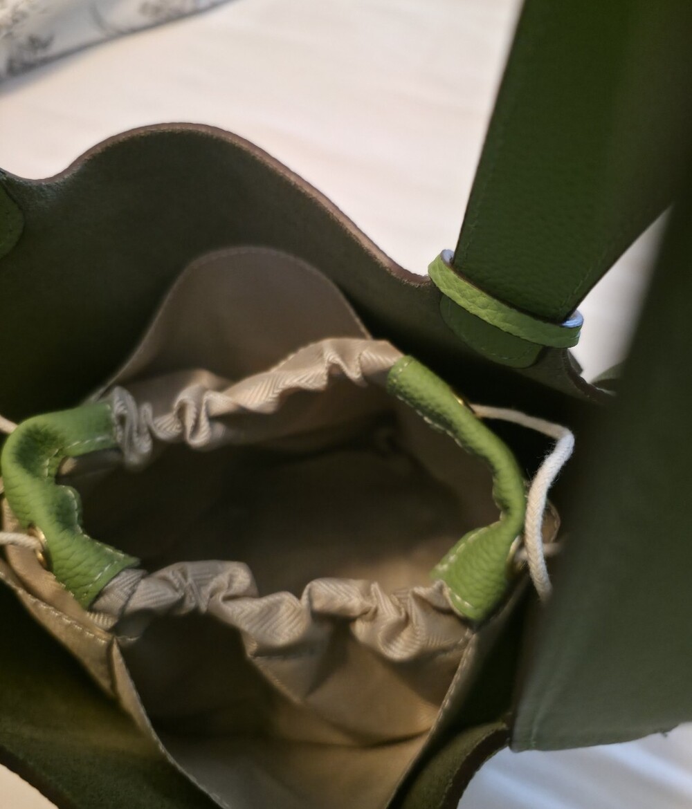 Green Pebbled Leather Bucket Bag - Women - Picture 5 of 5
